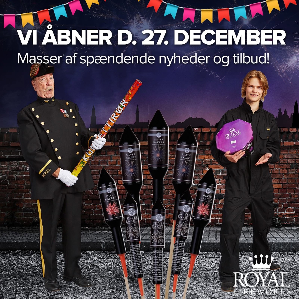 Royal Fireworks-kampagne med raketter og åbning den 27. december